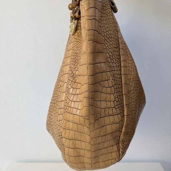 🌺 Brahmin Tan Crocodile-Embossed Hobo Bag - Picture 7 of 12